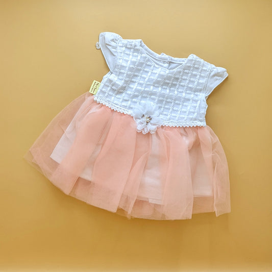 Frock - Net - Peach