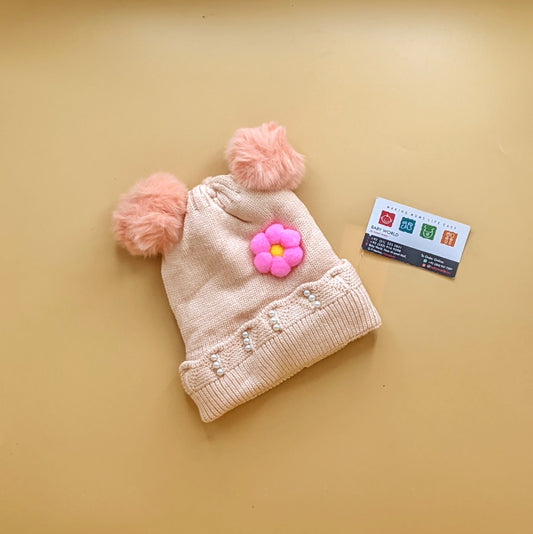 Baby Cap - Flower - Winter