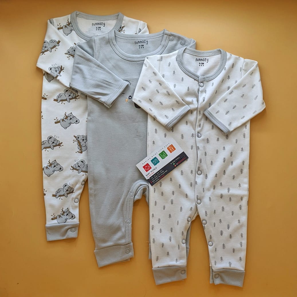 Pack of 3 Rompers/Sleep Suits - Grey - Koala 🐨