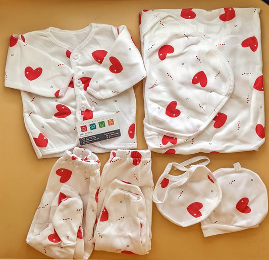 6 Pieces Starter/Suit Set - Hearts - Winter