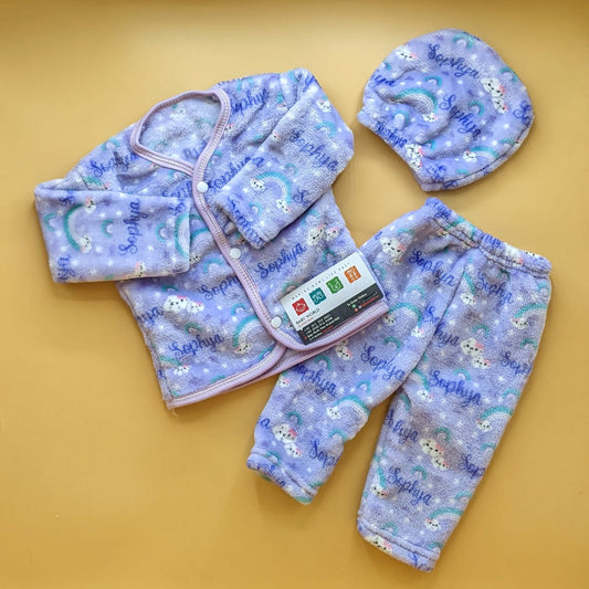 Baby Suit with Cap - Rainbow/Clouds - Winter