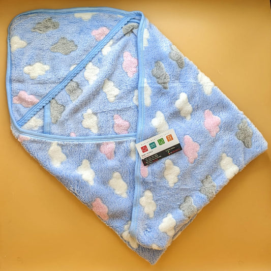 Hooded Blanket/Wrapping Sheet - Winter - Clouds ☁️