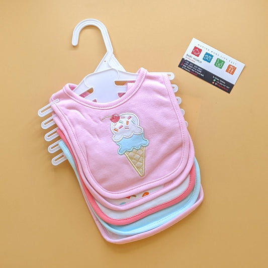 Pack of 5 Bibs - Ice cream - Pink